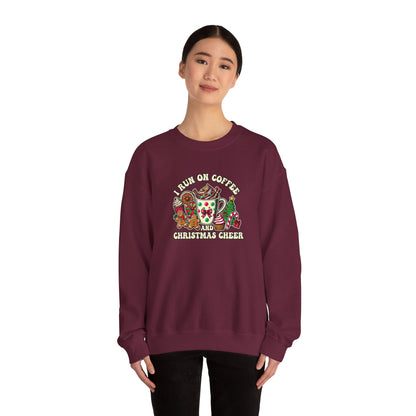 I Run On Coffee & Christmas Cheer – Cozy Holiday VibesUnisex Heavy Blend™ Crewneck Sweatshirt