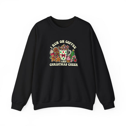 I Run On Coffee & Christmas Cheer – Cozy Holiday VibesUnisex Heavy Blend™ Crewneck Sweatshirt