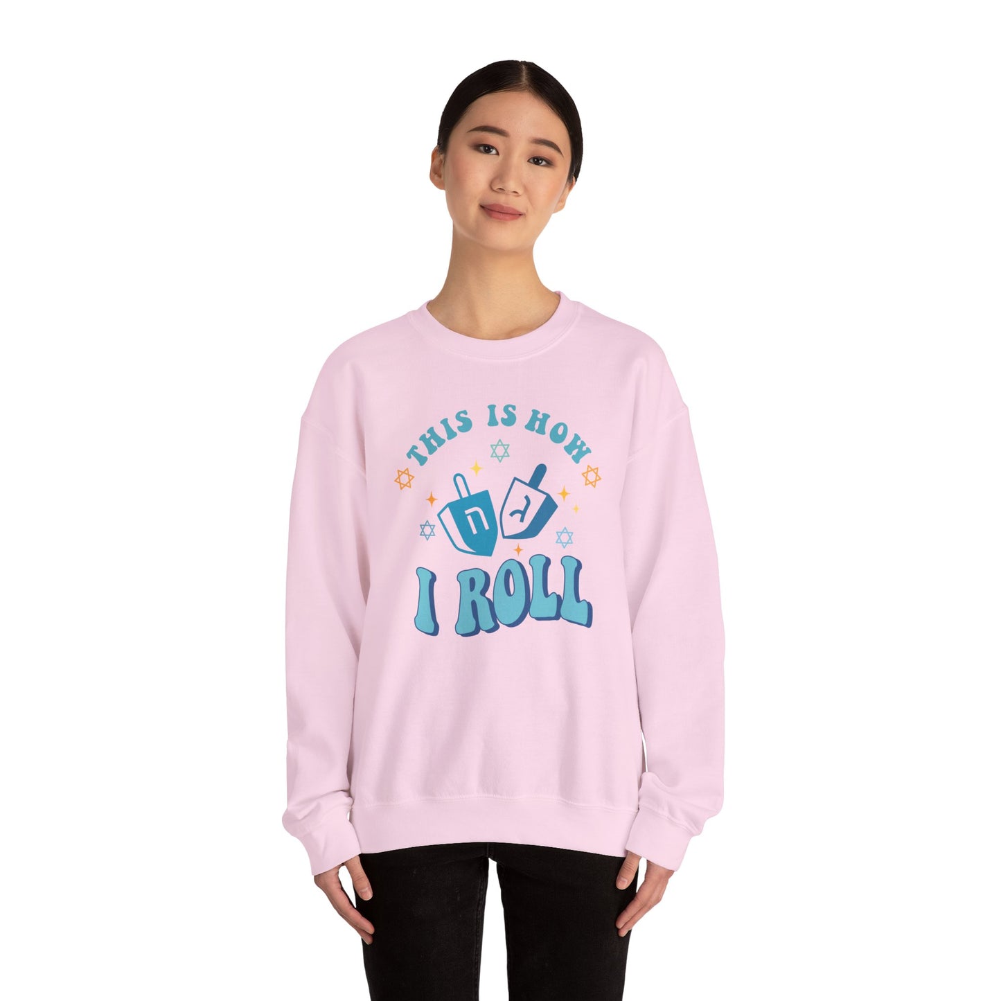 This Is How I Roll Hanukkah Sweatshirt - Funny Holiday Unisex Heavy Blend™ Crewneck Sweatshirt