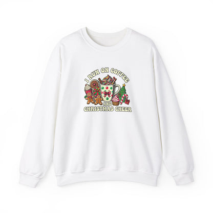 I Run On Coffee & Christmas Cheer – Cozy Holiday VibesUnisex Heavy Blend™ Crewneck Sweatshirt