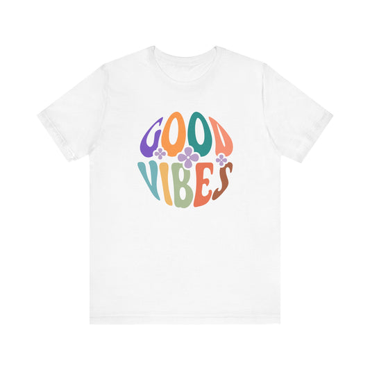 Good Vibes Retro Vintage Tee Unisex Jersey Short Sleeve Tee