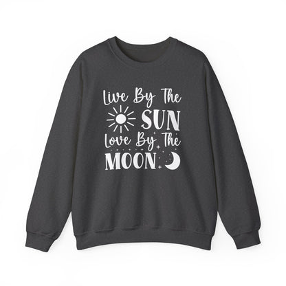 Live By The Sun, Love By The Moon Sweatshirt - Mystical and Inspirational Unisex Heavy Blend™ Crewneck Sweatshirt