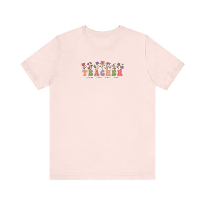 Helping Little Minds to Grow Teacher T-Shirt - Perfect Gift for Educators Unisex Jersey Short Sleeve Tee