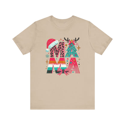 Colorful Christmas MOM T-Shirt – Fun Holiday Design for Moms, Festive Unisex Shirt for Celebrating the Season