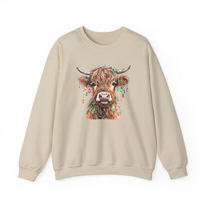 Baby cow festive with christmas lights