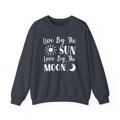 Live By The Sun, Love By The Moon Sweatshirt - Mystical and Inspirational Unisex Heavy Blend™ Crewneck Sweatshirt