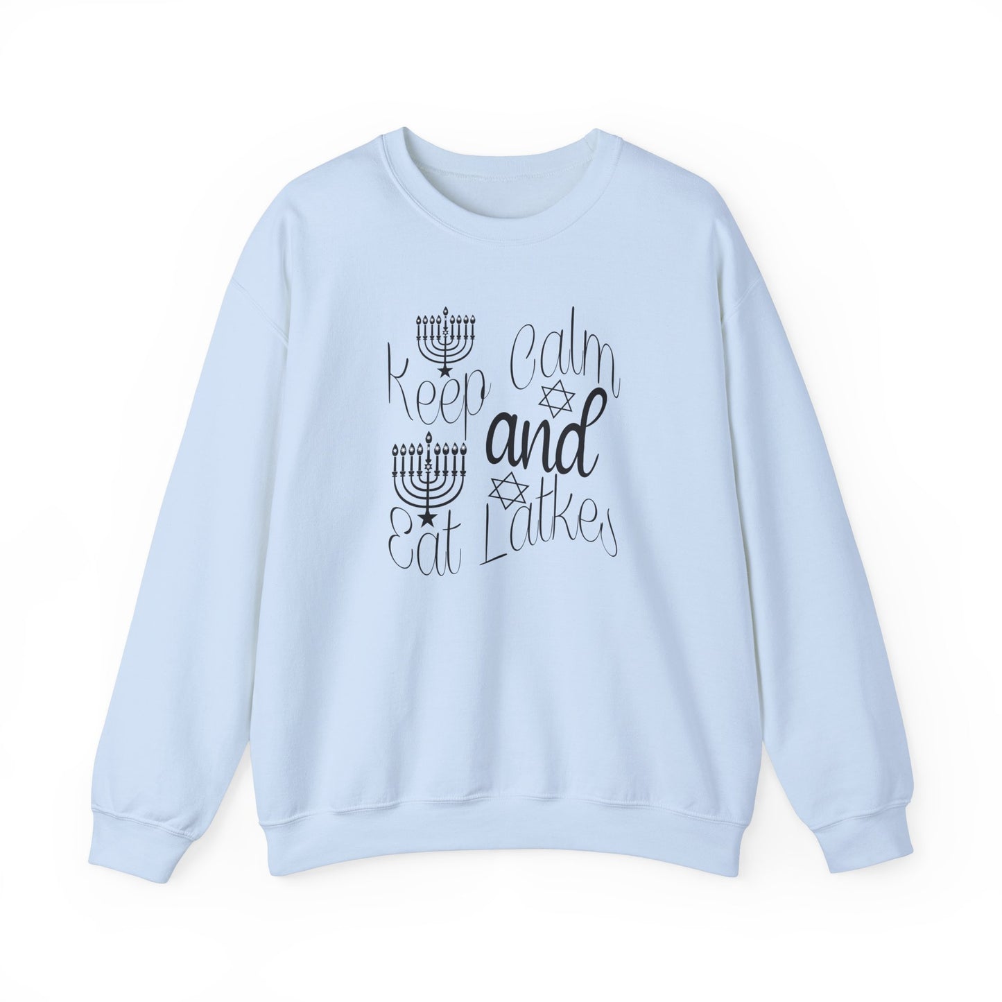 Keep Calm and Eat Latkes - Funny Hanukkah Holiday Apparel Unisex Heavy Blend™ Crewneck Sweatshirt