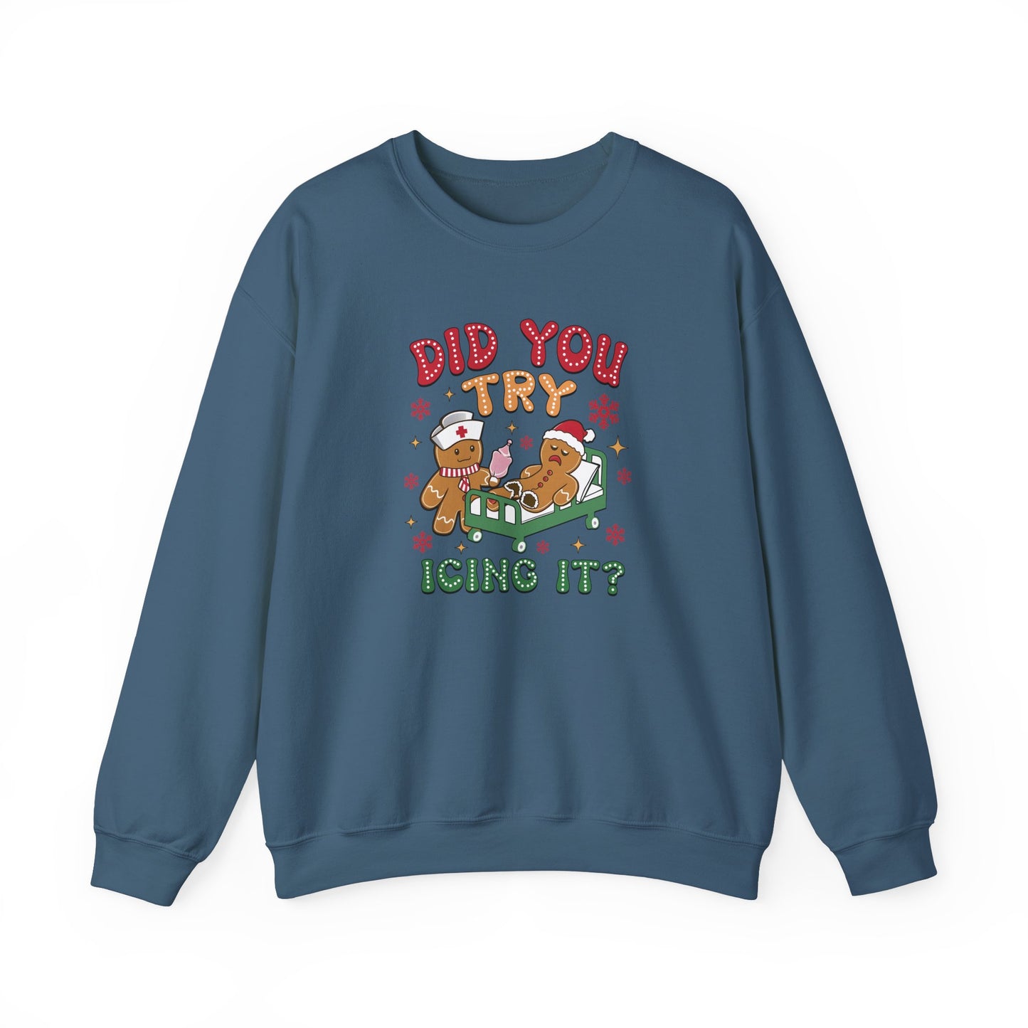 Did You Try Icing It? Gingerbread Men – Funny Holiday Unisex Heavy Blend™ Crewneck Sweatshirt