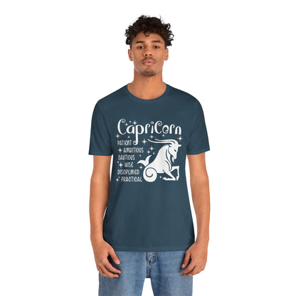 Capricorn Zodiac T-Shirt - Ambitious & Grounded Capricorn Tee for Astrology Lovers