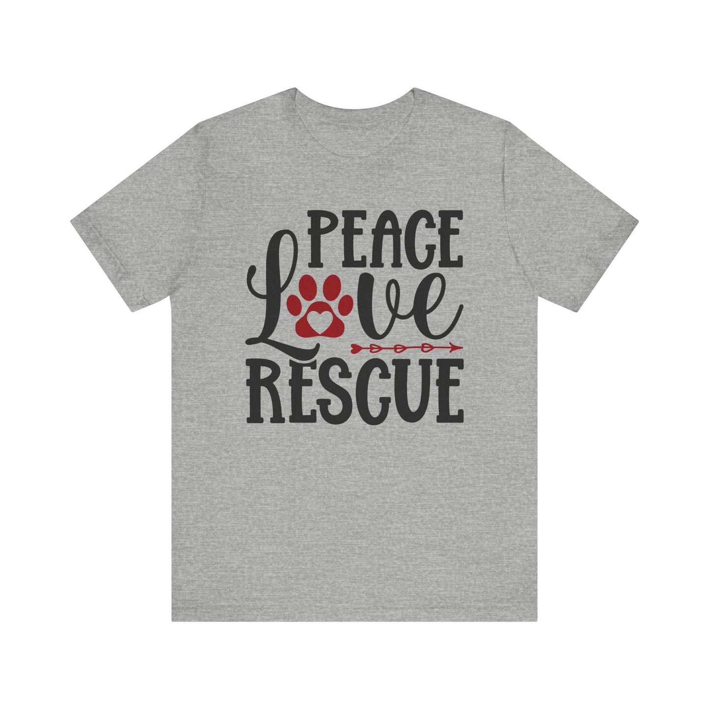 Peace, Love, and Rescue T-Shirt - Perfect for Animal Rescuers and Fur Baby Lovers Unisex Jersey Short Sleeve Tee