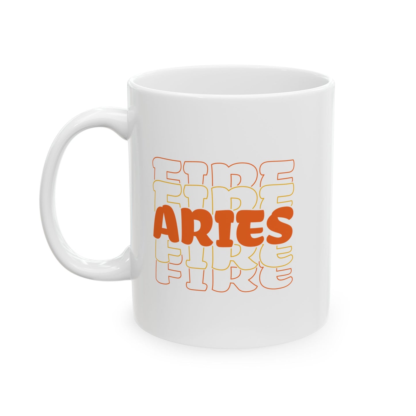 Aries Zodiac Mug - Bold Astrological Aries Coffee Cup for Fire Signs Ceramic Mug, 15oz