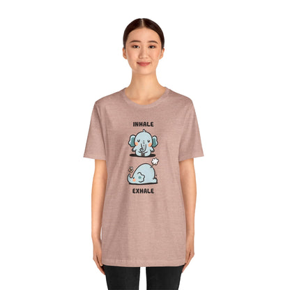 Cute Elephant Inhale and Exhale Unisex Jersey Short Sleeve Tee